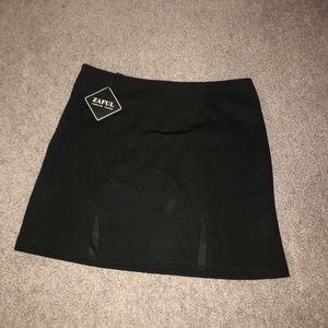 Black mini skirt